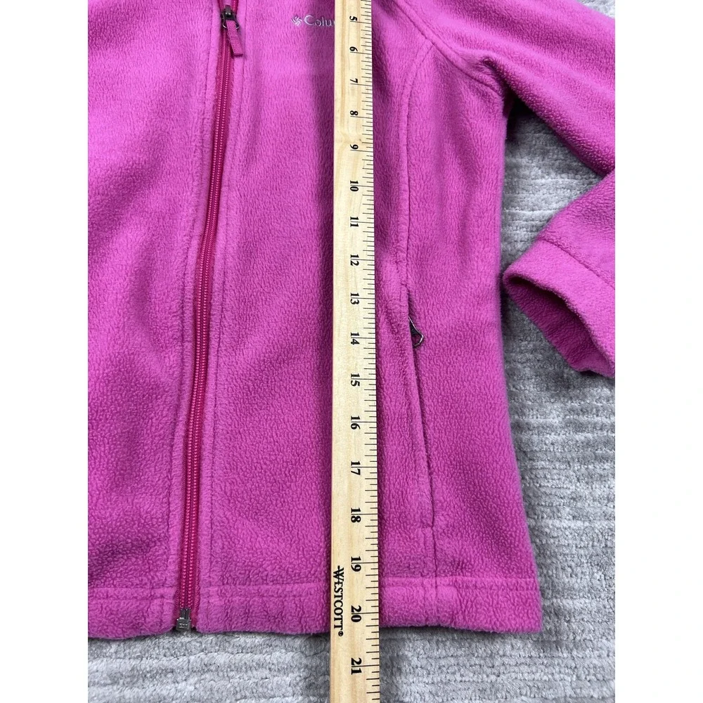 Columbia Jacket Girls Medium 10/12 Pink Fleece Full Zip Hiking Outdoor‎ Gorpcore